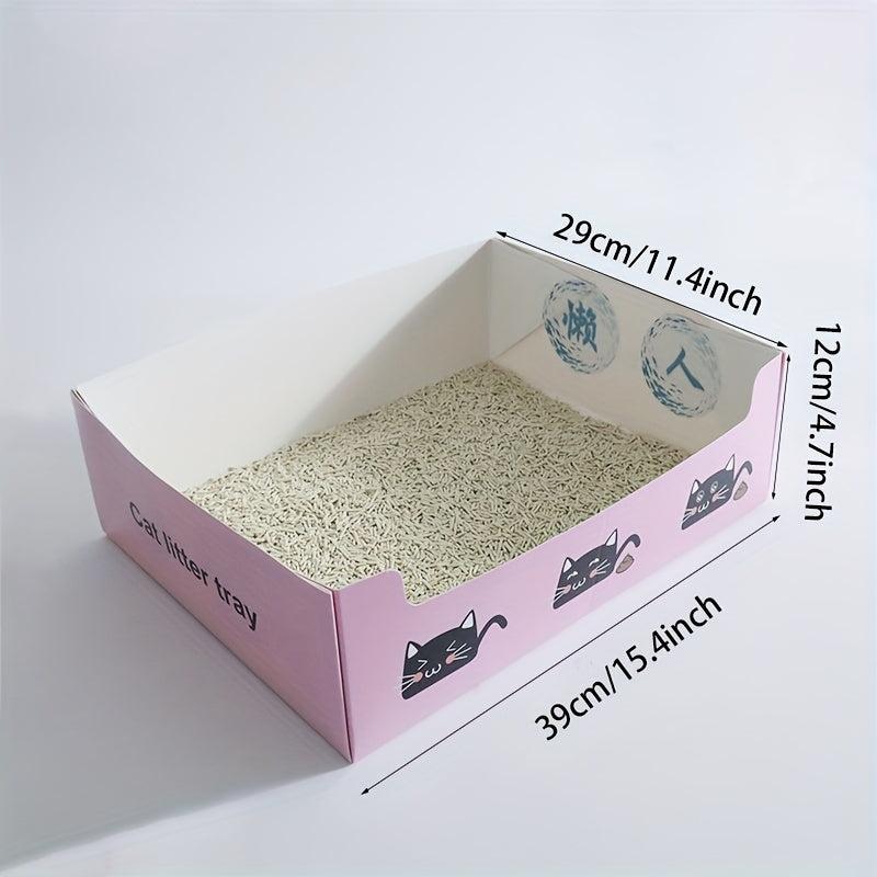5pcs Disposable Rectangle Cat Travel Toilet Box Foldable Portable Cardboard