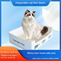 5pcs Disposable Rectangle Cat Travel Toilet Box Foldable Portable Cardboard