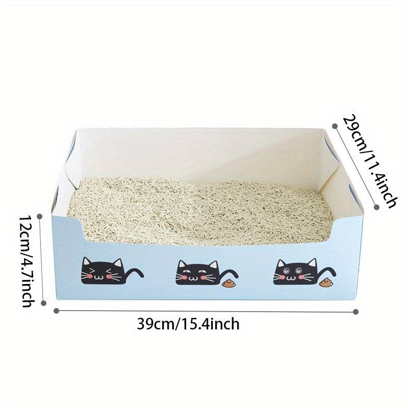5pcs Disposable Rectangle Cat Travel Toilet Box Foldable Portable Cardboard