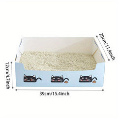 5pcs Disposable Rectangle Cat Travel Toilet Box Foldable Portable Cardboard