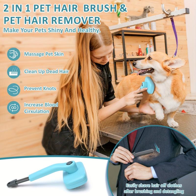 2-in-1 Pet Hair Removal Comb for Dogs and Cats