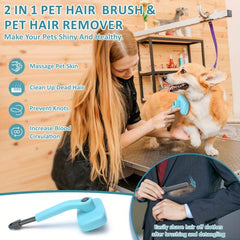 2-in-1 Pet Hair Removal Comb for Dogs and Cats