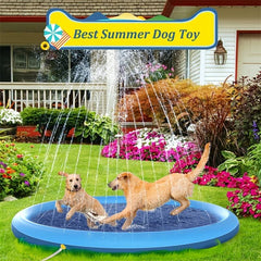 Inflatable Pet Sprinkler Pad Dog Swimming Pool Water Spray Mat