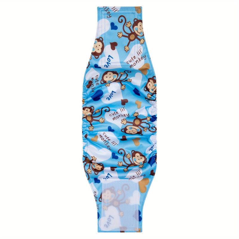 Cartoon Monkey Reusable Dog Diapers for Male Puppies