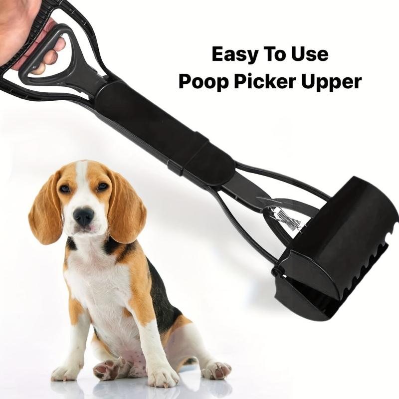 Portable Pet Poop Scooper with Long Handle for Indoor Outdoor Cleaning