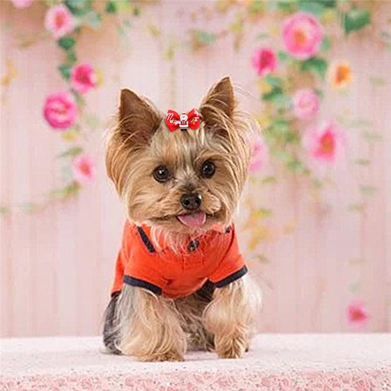 10pcs Christmas Dog Bow Ties Dog Hair Accessories Pet Dog Hair Bows