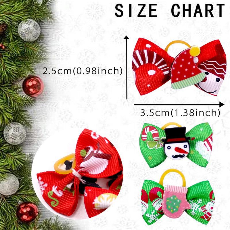 10pcs Christmas Dog Bow Ties Dog Hair Accessories Pet Dog Hair Bows