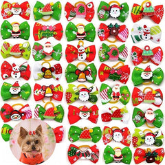 10pcs Christmas Dog Bow Ties Dog Hair Accessories Pet Dog Hair Bows
