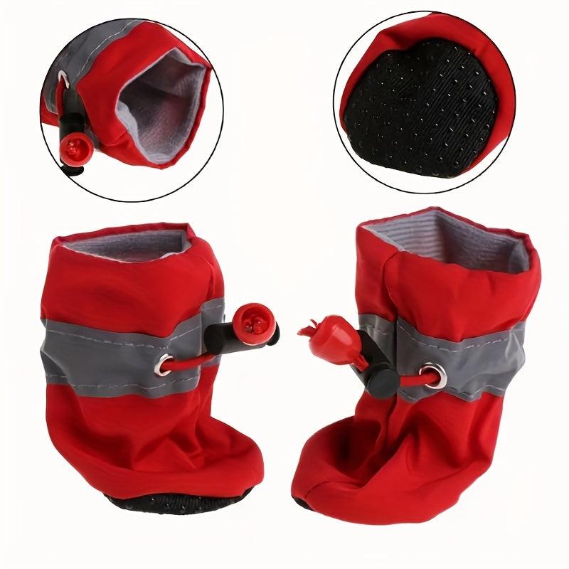 4pcs Waterproof Pet Rain Boots Anti dirty Scratch Durable Shoes