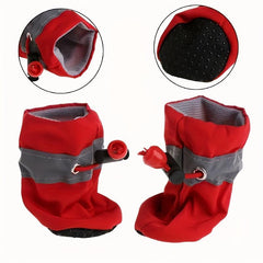 4pcs Waterproof Pet Rain Boots Anti dirty Scratch Durable Shoes