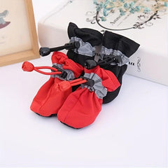 4pcs Waterproof Pet Rain Boots Anti dirty Scratch Durable Shoes