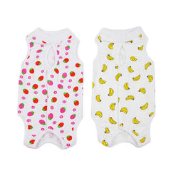 Fruit Graphic Cat Recovery Suit Safe Breathable Jumpsuit