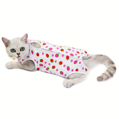 Fruit Graphic Cat Recovery Suit Safe Breathable Jumpsuit