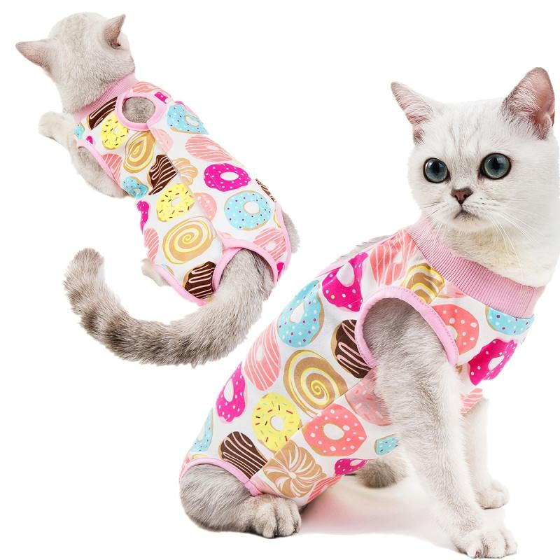 Fruit Graphic Cat Recovery Suit Safe Breathable Jumpsuit
