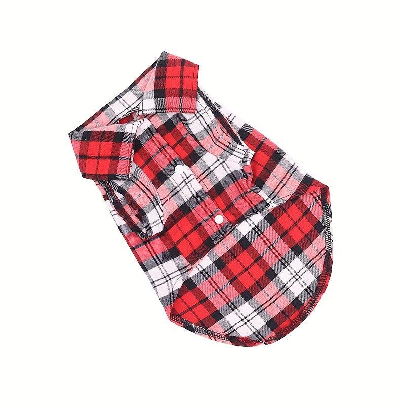 Pet Plaid Shirt Cat And Dog Clothes For All Seasons