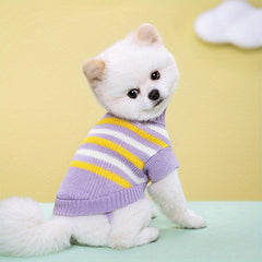 Stripes Pattern Pet Knitted Sweater for Small Dogs and Cats