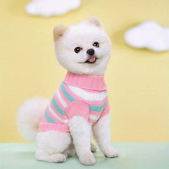 Stripes Pattern Pet Knitted Sweater for Small Dogs and Cats