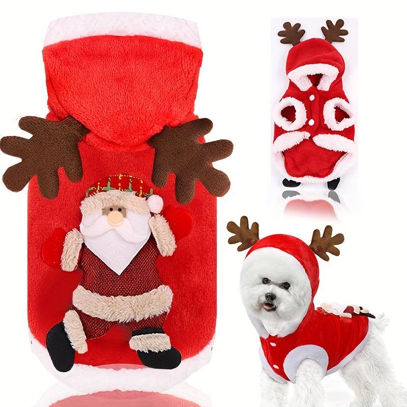 Pet Christmas Costume Elk Year Warm Cat Dog Clothes