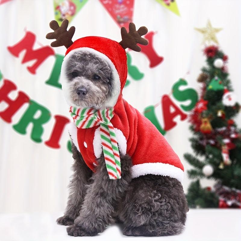 Pet Christmas Costume Elk Year Warm Cat Dog Clothes
