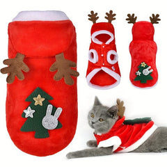Pet Christmas Costume Elk Year Warm Cat Dog Clothes