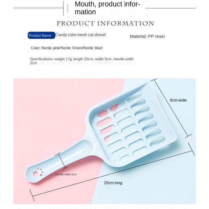 Plastic Pet Litter Shovel for Cat & Dog, Round Hole, Candy Color