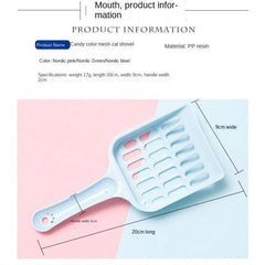 Plastic Pet Litter Shovel for Cat & Dog, Round Hole, Candy Color