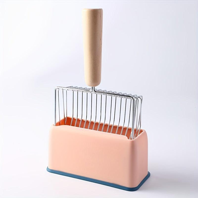 Stainless Steel Cat Litter Scoop Set with Holder