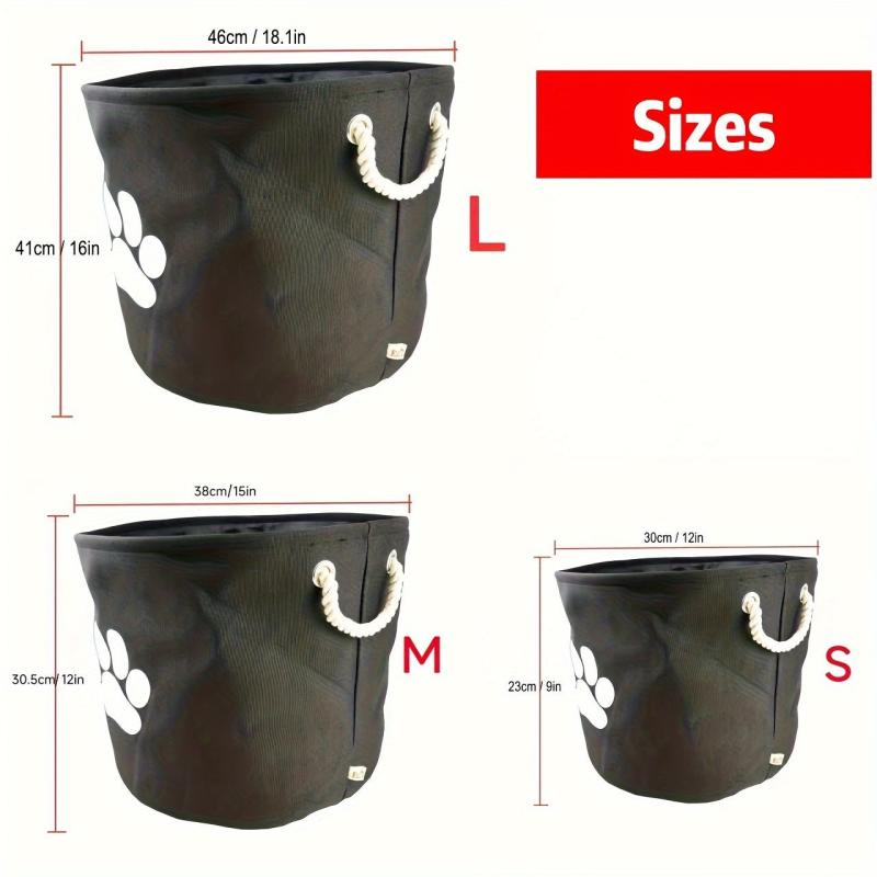 Round Collapsible Dog Storage Collection Bin Organizer