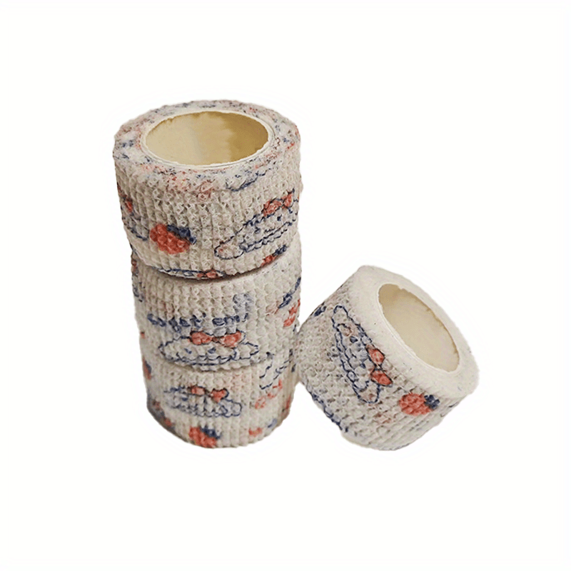 4pcs Cartoon Print Self Adhesive Bandage Wrap for Dogs Cats Elastic Tape