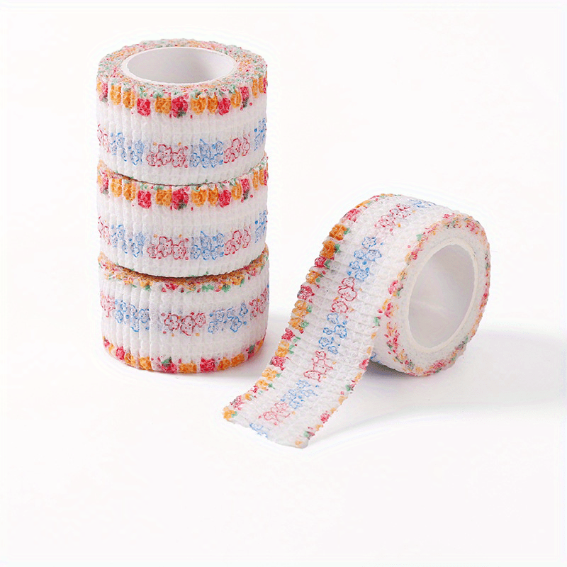 4pcs Cartoon Print Self Adhesive Bandage Wrap for Dogs Cats Elastic Tape