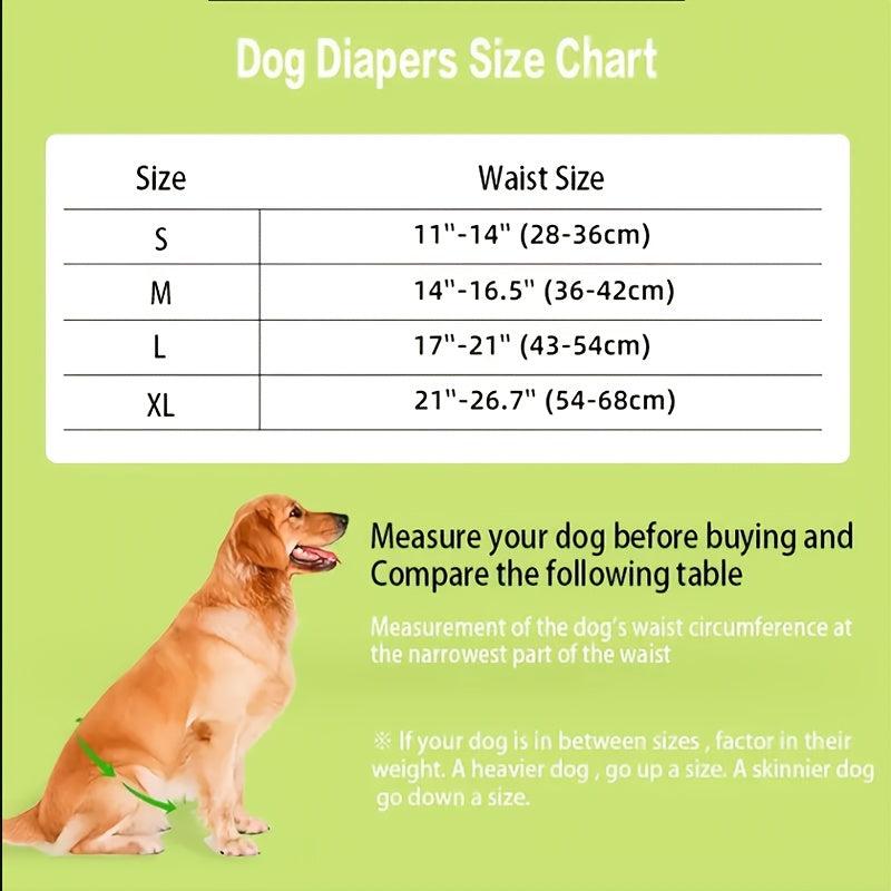 3 Pack Washable Male Dog Diaper Wraps Adjustable Belly Bands Leak Proof Pants