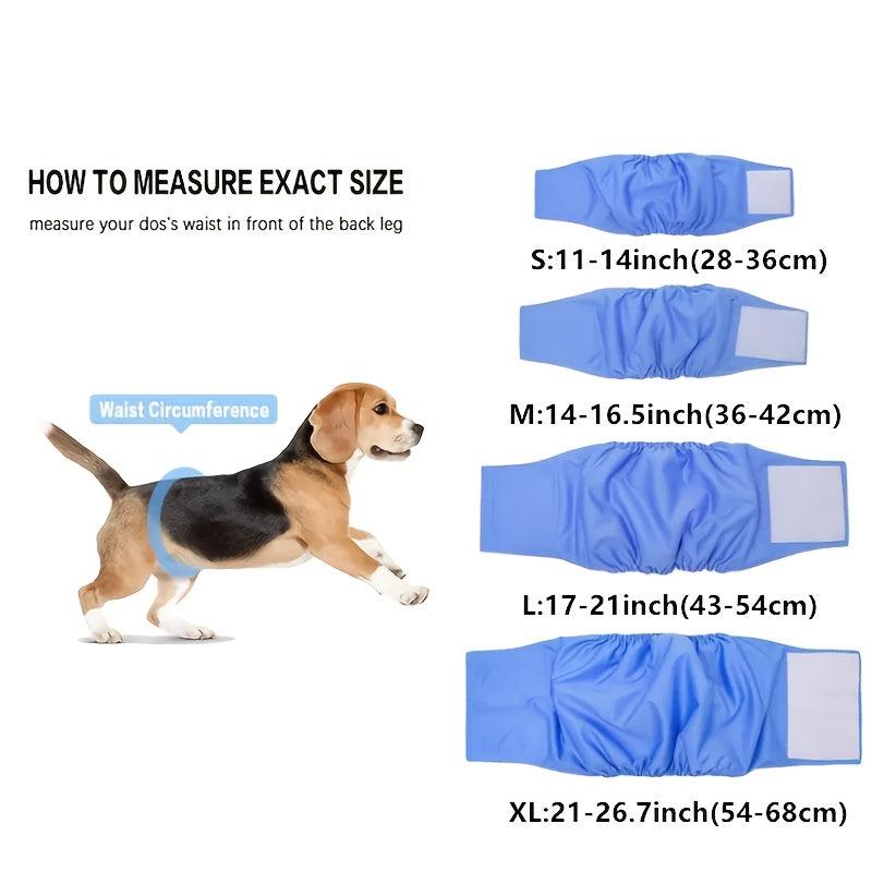 3 Pack Washable Male Dog Diaper Wraps Adjustable Belly Bands Leak Proof Pants
