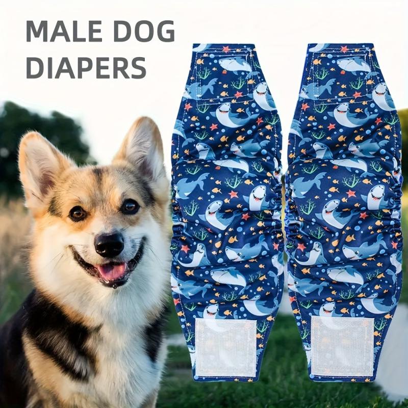 Shark Pattern Pet Physiological Pants Male Dog Belly Band Washable Diapers