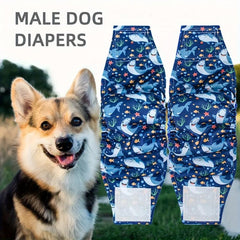 Shark Pattern Pet Physiological Pants Male Dog Belly Band Washable Diapers