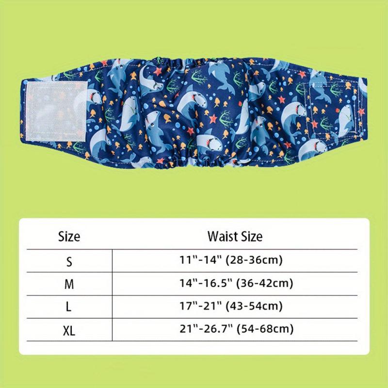 Shark Pattern Pet Physiological Pants Male Dog Belly Band Washable Diapers