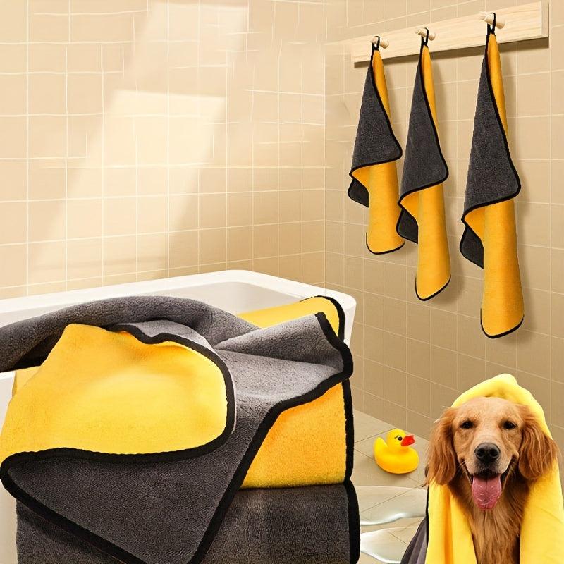 2pcs Dog Bath Towel Thickened High Absorbent Quick Dry Towel for Pet Cleaning