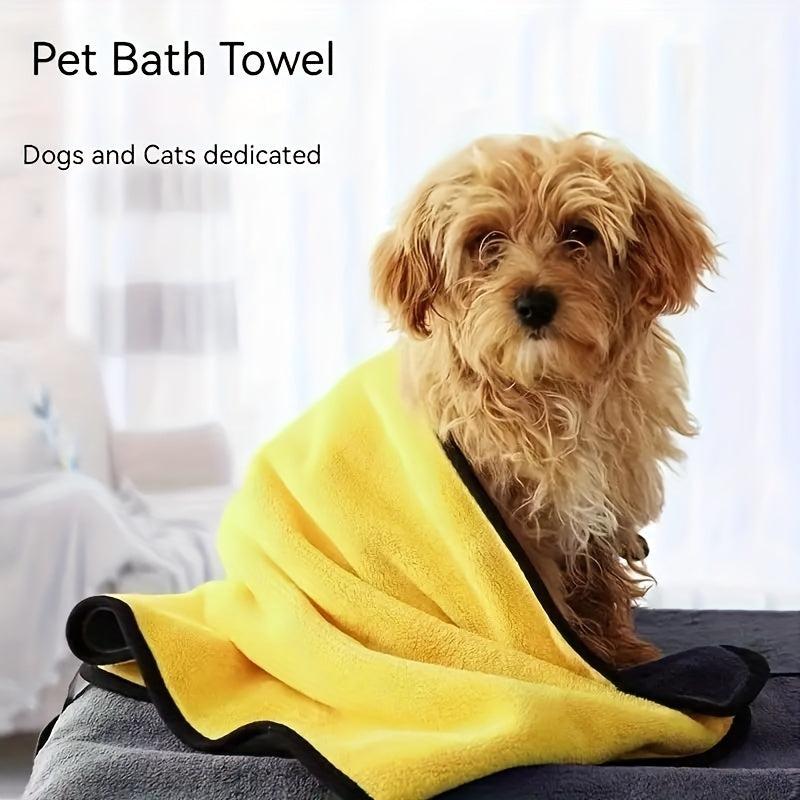 Soft Fiber Pet Bath Towel Absorbent Quick Dry Dog Grooming Towel