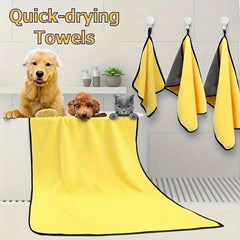 Soft Fiber Pet Bath Towel Absorbent Quick Dry Dog Grooming Towel