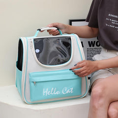 Portable Transparent Cat Carrier Bag Foldable Breathable Cat Bag