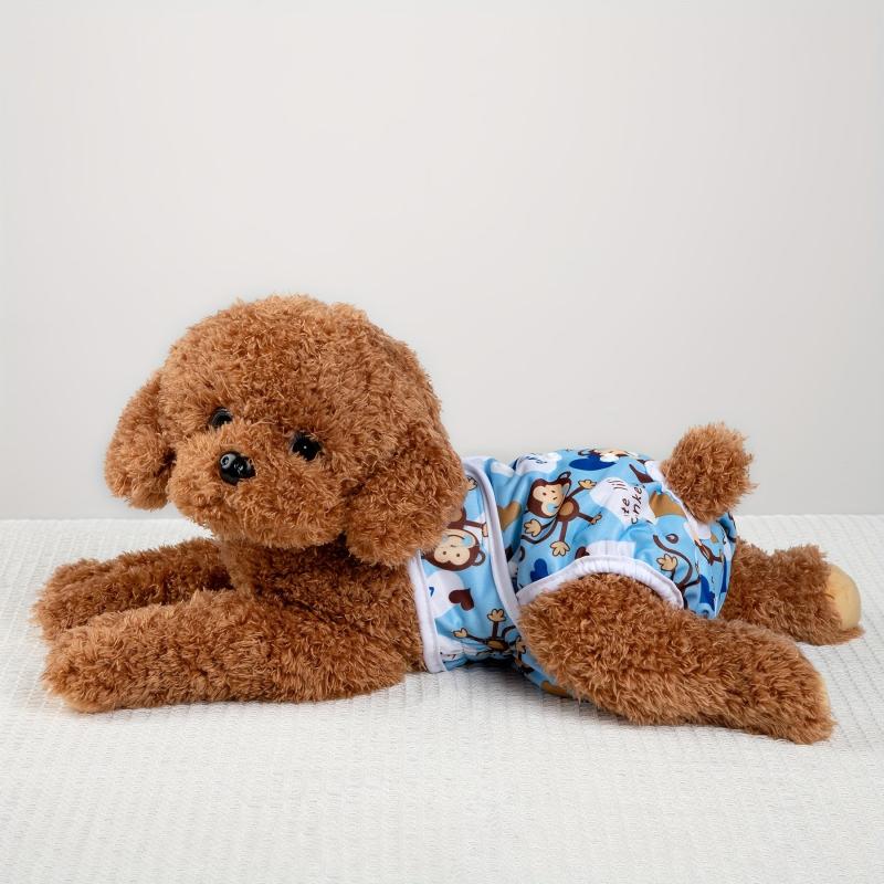 1pc Cartoon Washable Female Dog Diapers Reusable Leak Proof Puppy Diapers