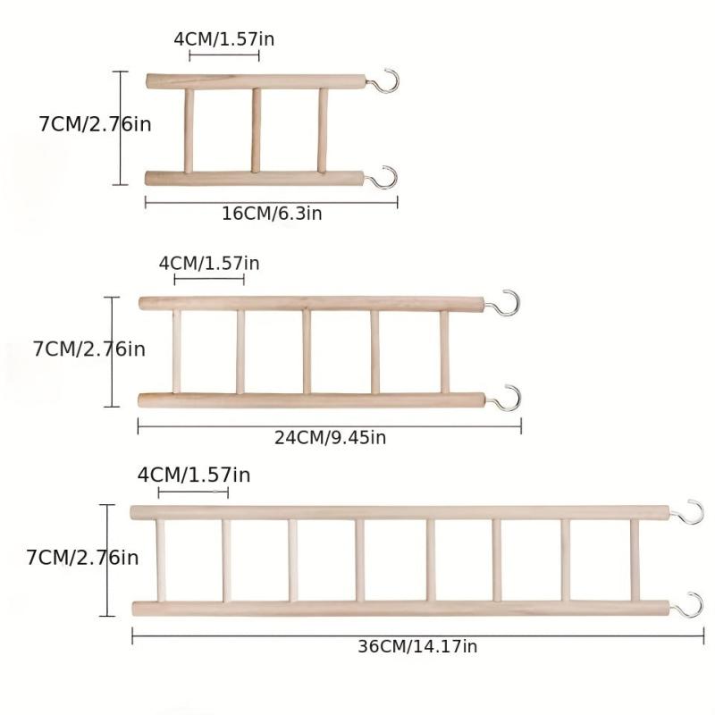 Wooden Parrot Toy Stand with Hamster Ladder