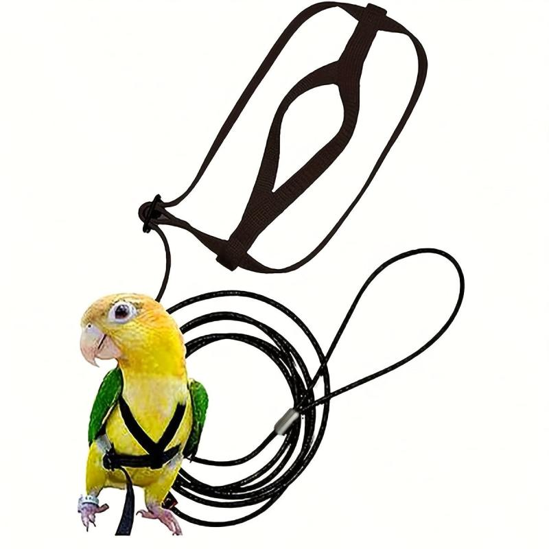 Adjustable Pet Parrot Leash & Harness - Bird Harness For Flying - Traction Rope
