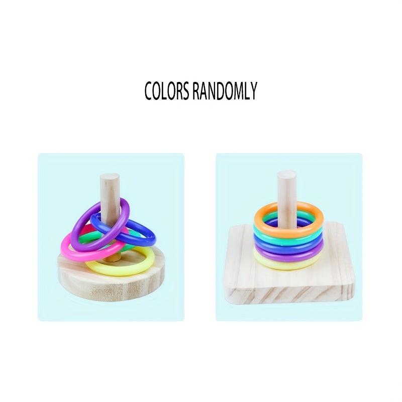 Wooden Parrot Ring Toy Interactive Educational Toy