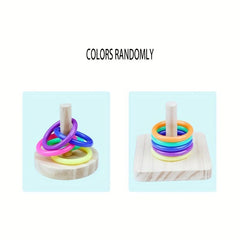 Wooden Parrot Ring Toy Interactive Educational Toy
