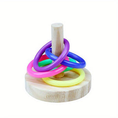 Wooden Parrot Ring Toy Interactive Educational Toy