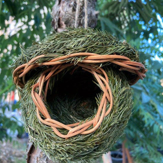 Hand Woven Grass Birdhouse for Hummingbirds & Parrots