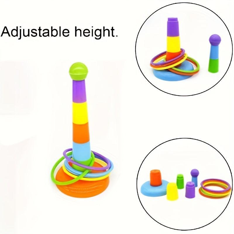 5pcs Parrot Puzzle Toys Set | Mini Shopping Cart Stacking Ring