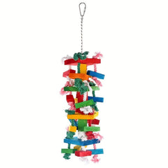 Colorful Wooden Parrot Chewing Toys for Bird Cage Biting
