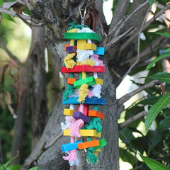 Colorful Wooden Parrot Chewing Toys for Bird Cage Biting