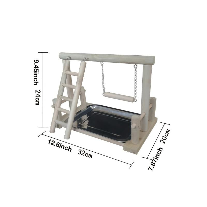 Parrot Play Stand & Swing Ladder Toy for Entertainment